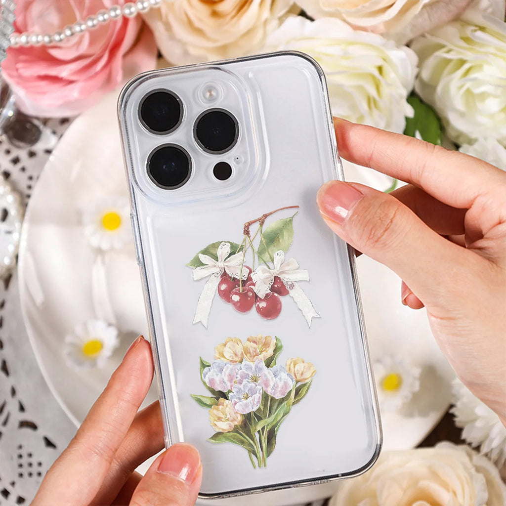 50/100PCS Transparent PET Watercolor Garden Stickers Waterproof Decoration Guitar Notebook Stationery Laptop