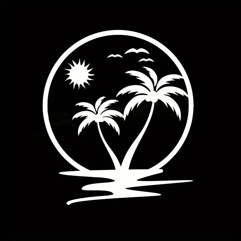 1pc Beautiful Beach Landscape Car Sticker Beautiful Pattern Vinyl Decals Self-adhesive Removable Waterproof Decal