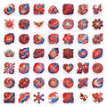 50/100 Pcs Colorful Nebula Dreamy Galaxy Scrapbook Stickers Thick Waterproof for Phone Case Helmet Laptop Bicycle Decals