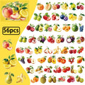 56/112PCS Various Realistic Fruit Transparent PET Stickers Stationery Decoration DIY Handmade Stationery Stickers