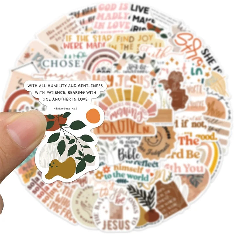 10/30/50PCS Kawaii Boho The Bible Decoration Scrapbooking Accessories PVC Sticker Aesthetic Stationery School Supplies for Kids