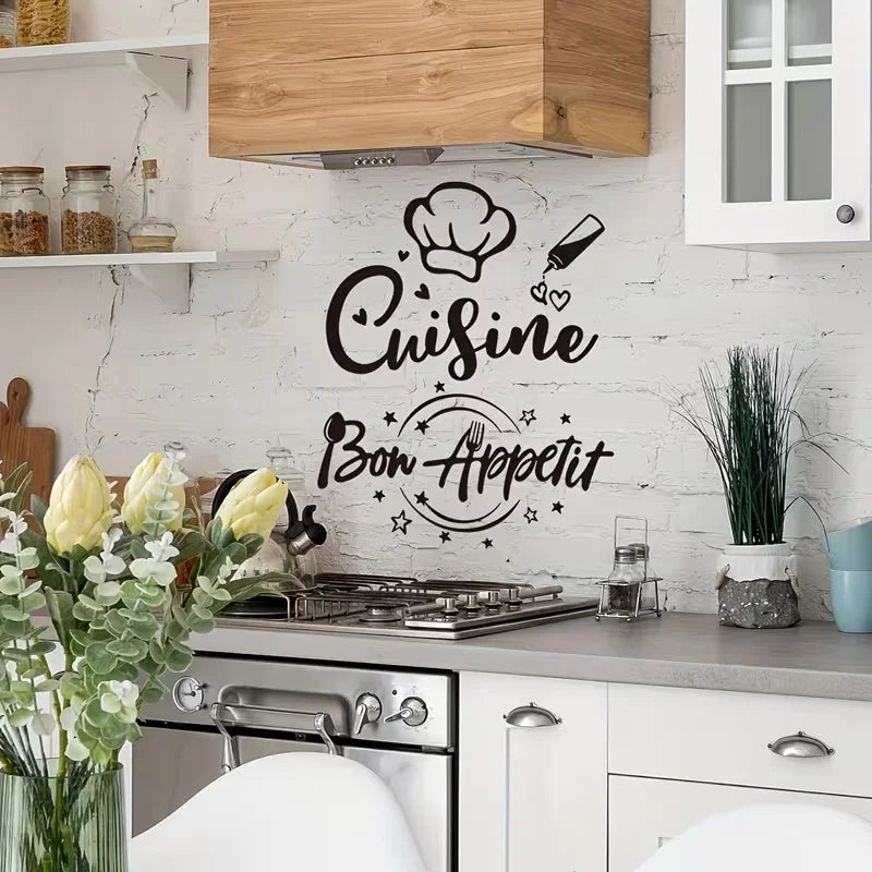 A Creative Self-Adhesive Removable Wall Sticker for Kitchen Decoration, Suitable for Restaurant Background Walls, Model ZSZ1967