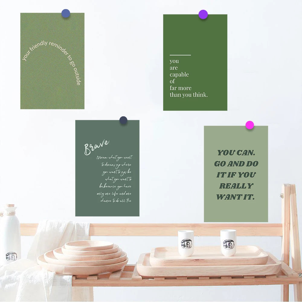 10×15CM 10PCS Green Little Fresh Stickers Painting Card Room Living Room Decor Skateboard Streetwear Coffee Dormitory Sticker
