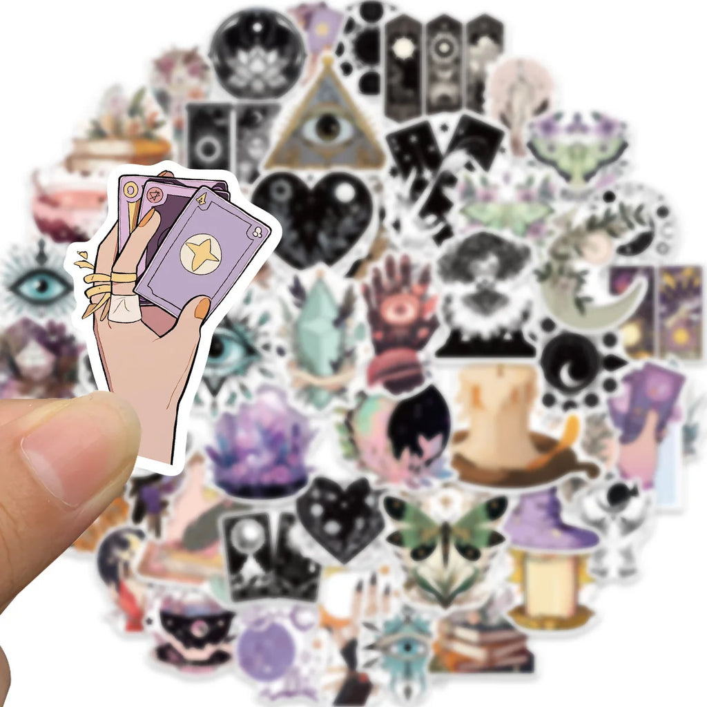 50/100PCS Halloween Magic Witch Graffiti Stickers Decorative Guitar Luggage DIY Creative Waterproof Stickers