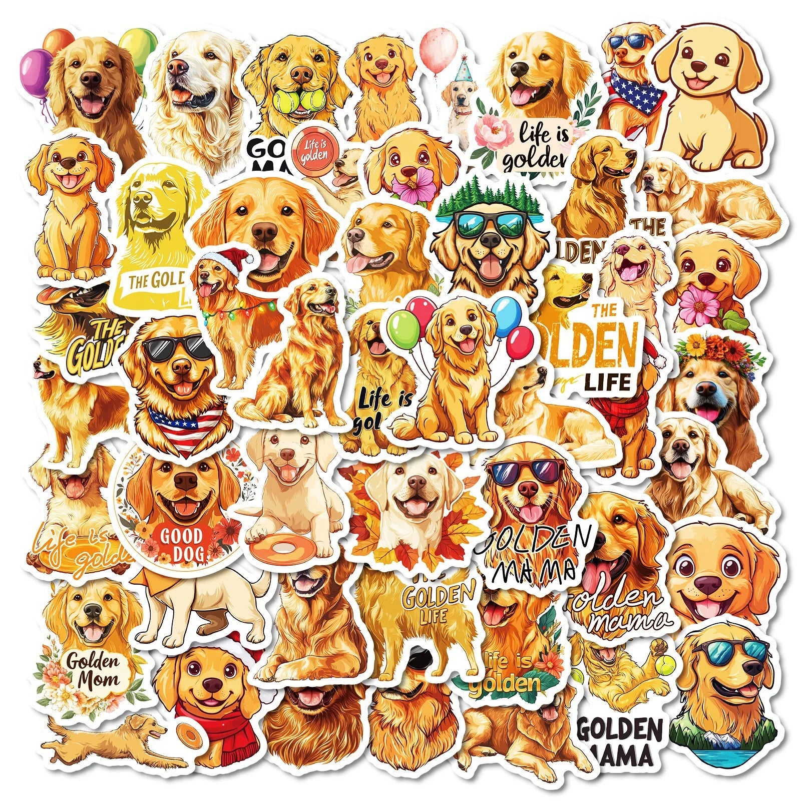 50PCS Cartoon Pet Dog Graffiti Stickers Decoration Mobile Skateboard Helmet Laptop Stationery Stickers