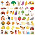 50/100 Pcs Cute Cartoon Farm Ranch Stickers Doodle for Cup Suitcase Stationery Box Scrapbook Printer Pen Holder Removable Decals