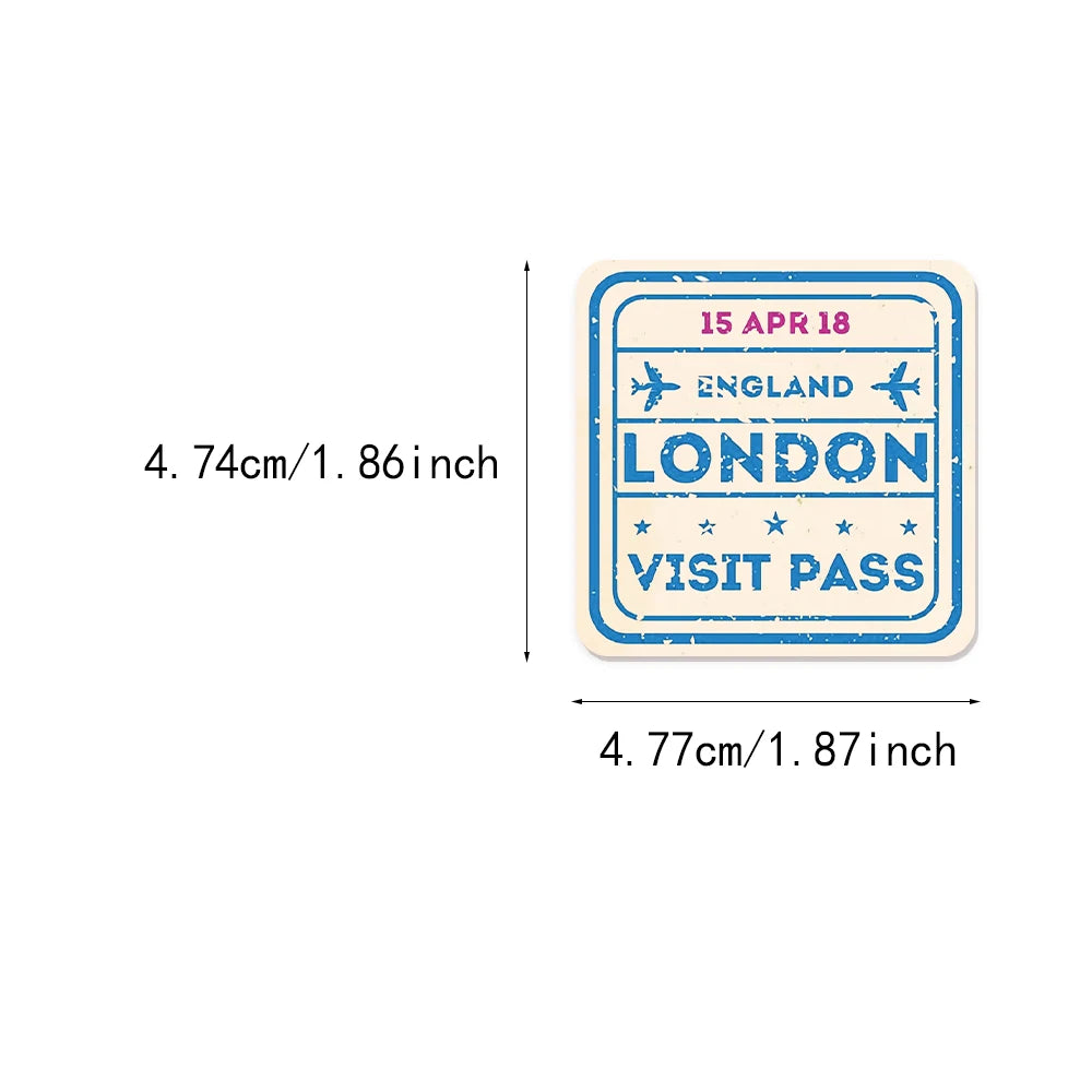 50PCS Travel Ticket Stub Stickers Landmark Landscape Stickers DIY Manual Labels Luggage Tablet Skateboard Decoration Stickers