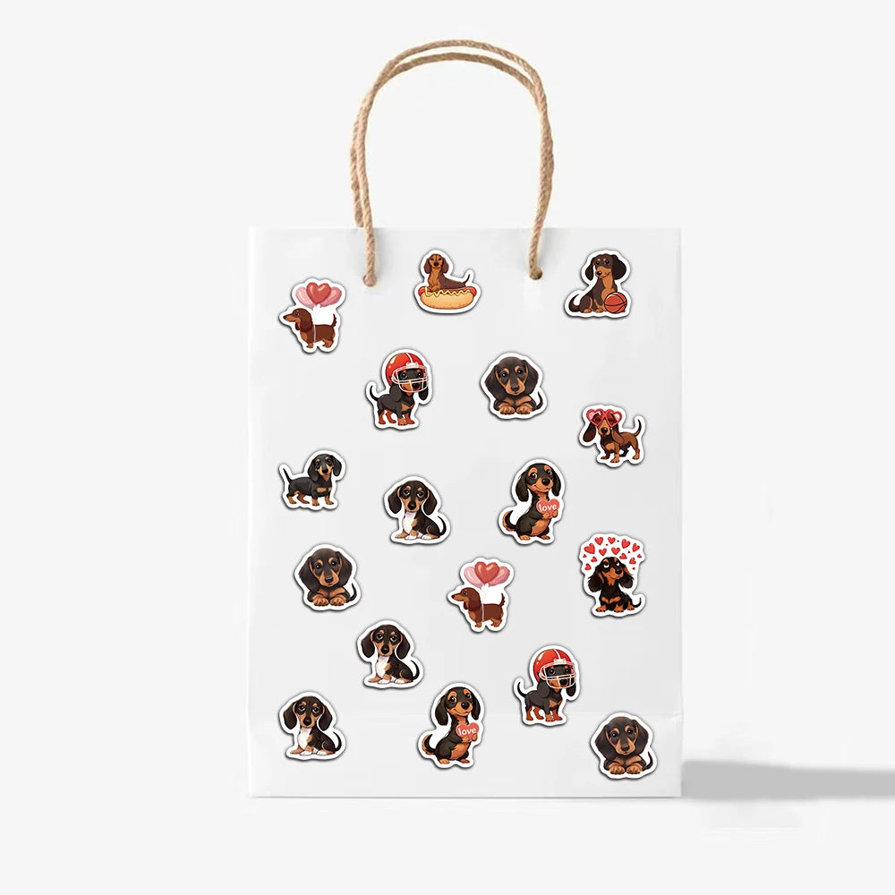 500PCS Cute Sausage Dog Style Reward Stickers 10 pieces 2.5cm/1.0-inch Dog Learning Reward Set Party Gift Stamps