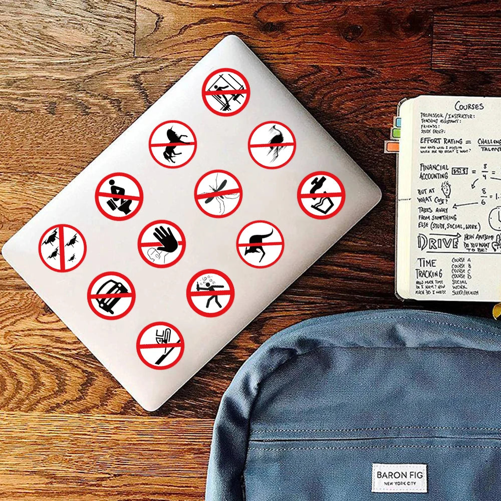 62 Funny no sign stickers, luggage, notebook, guitar, skateboard, waterproof PVC graffiti stickers
