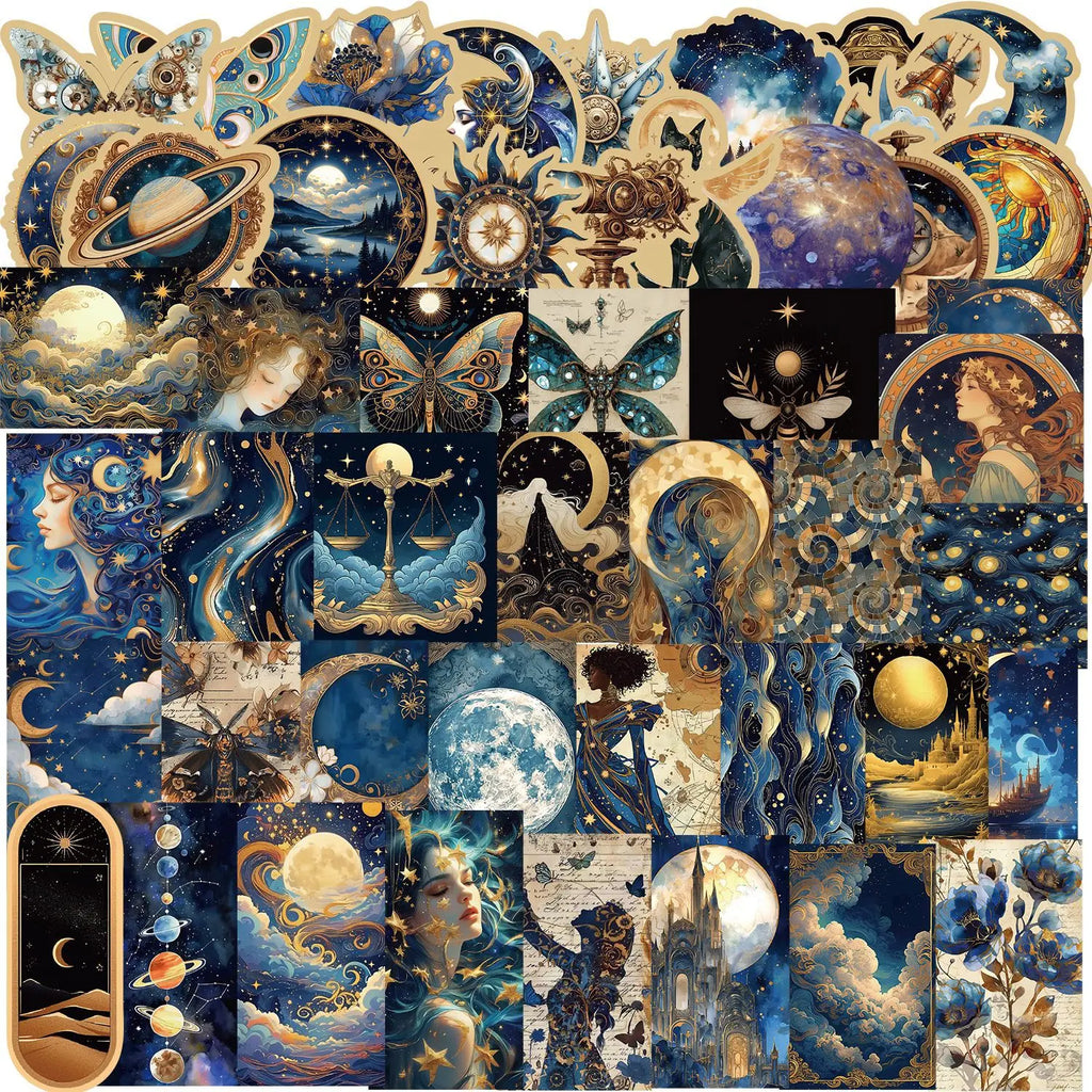 50PCS Cartoon Universe Retro Graffiti Stickers Decorated Guitar nNotebook Luggage DIY Waterproof Stickers