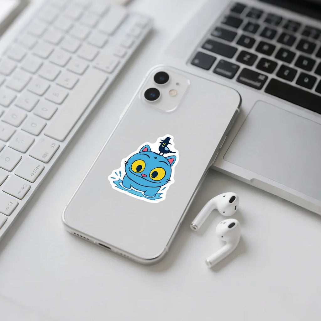50/100 Pcs Cartoon Cat Funny Face Creative Stickers DIY Game for Storage Box Phone Laptop Stationery Box Cup Decals
