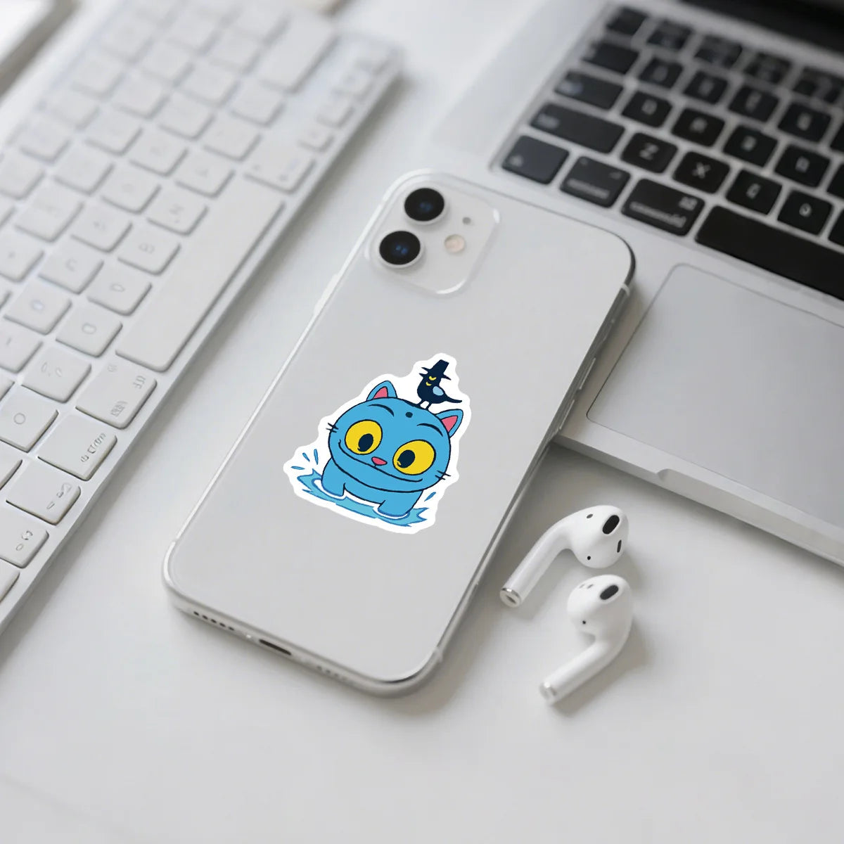 50/100 Pcs Cartoon Cat Funny Face Creative Stickers DIY Game for Storage Box Phone Laptop Stationery Box Cup Decals