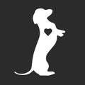 Dachshund Standing Heart Dog Body Long Hound Hot Dog Wiener Silhouette Love Car Sticker For Laptop Water Bottle Motorcycle Vehic