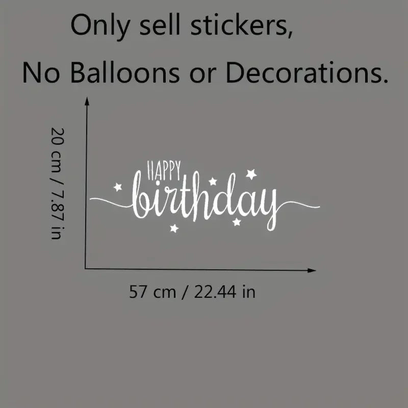 1pc, Happy Birthday Calligraphy with Stars Vinyl Wall Sticker - Perfect for Home and Birthday Event Decoration - Birthday Decor,