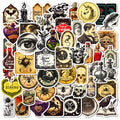 50-Piece Gothic Skull Spider Crow Apothecary Graffiti Stickers for Notebook Luggage Refrigerator Decorative Stickers