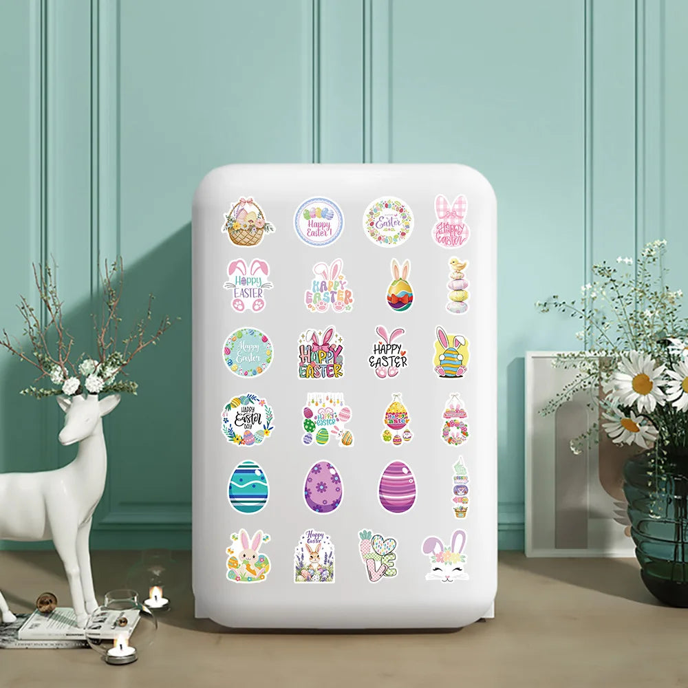 50/100PCS Cartoon Easter Stickers Festival Easter Egg Creative Notebook Water Bottle Waterproof Stickers