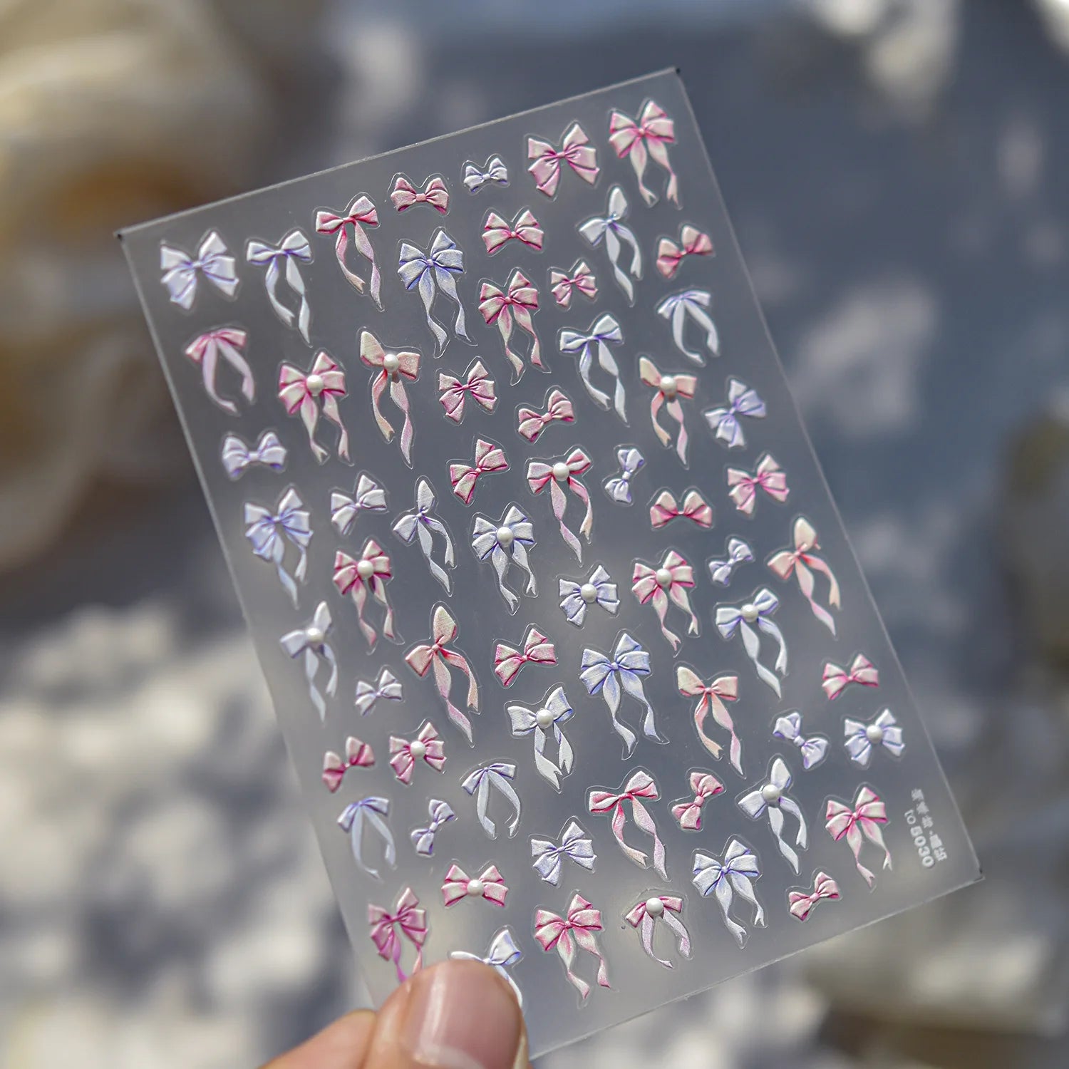 Exqusitive Mini Bows Nail Stickers 5D Reliefs Nail Art Stickers White Black Red Bowtie Nail 3D Decorations Adhesive Decals DIY
