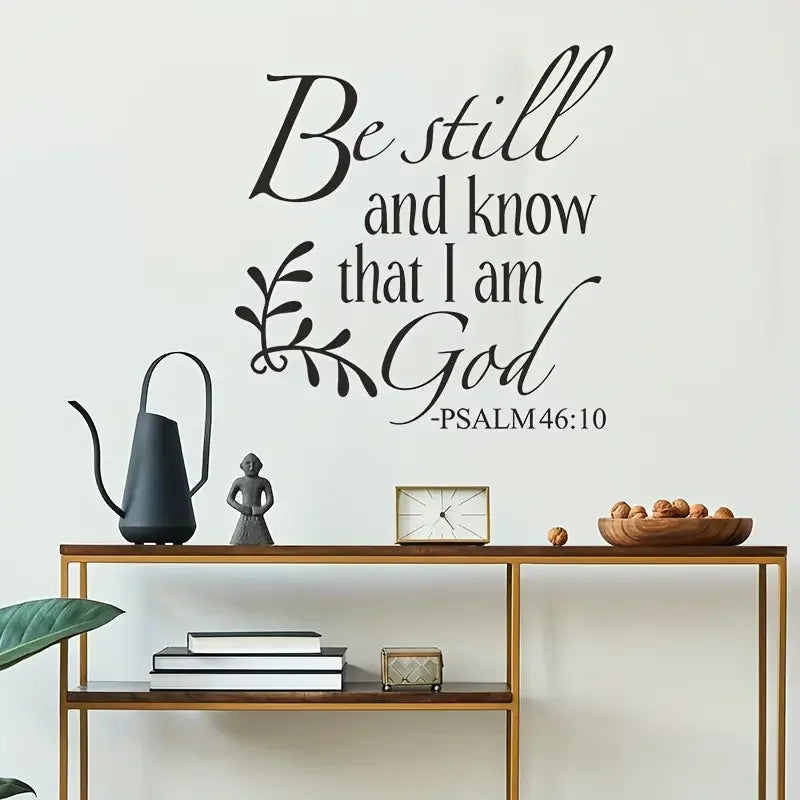 1pc, Wall Sticker, Quotes Words Design Vinyl Decal Be Still And Know I Am God Decor Quote Wall Sticker Motivational Wall Decals