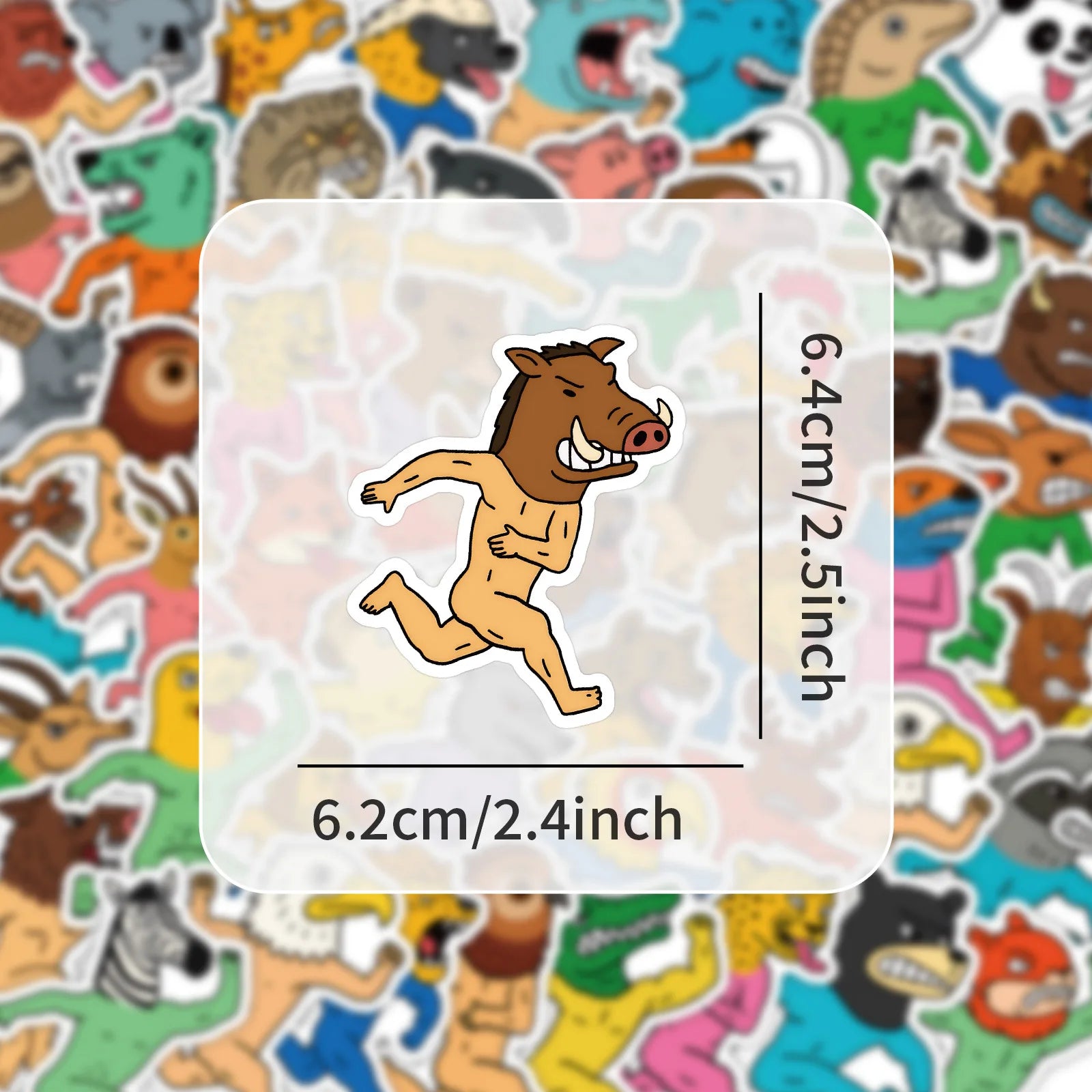 50/100PCS Animal Freak Sticker Animal Race Running Creative Water Cup Computer Decoration Stickers