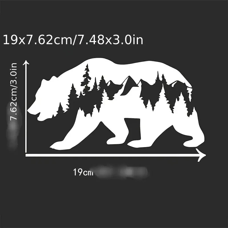 1pc New Car Stickers Snow Mountain And Bear Stickers Car Windows Decal Suitable For Cars SUV Trucks Notebook Computer Decorative