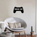 Game On - Vinyl Wall Decal Gamer Video Play Room Decor Black 15.5x25