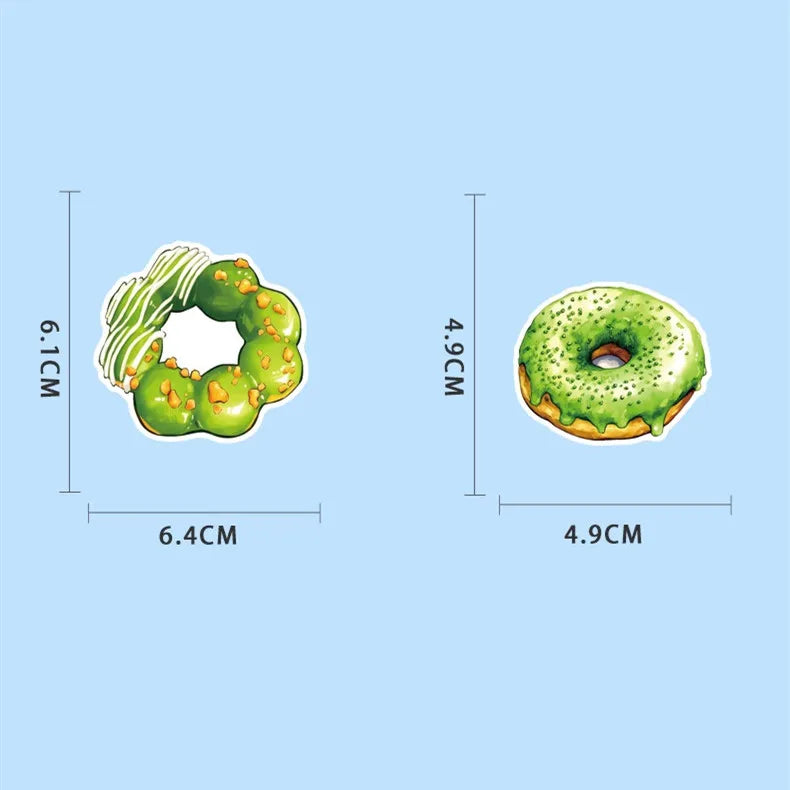 50/100Pcs Chocolate & Matcha Dessert Cake Doodle Stickers, Stationery Decor Decals Notebook Lunch Box Fridge Luggage Stickers