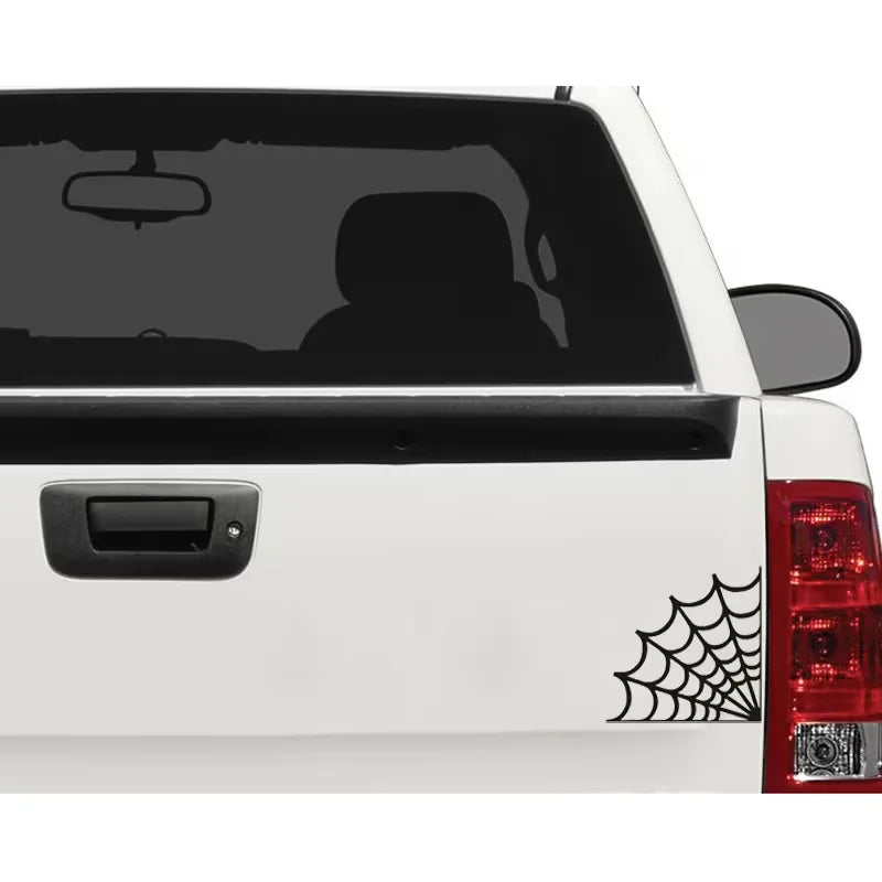 Suitable for Car Windows, Walls, Bumpers, And Laptops, Perfect for Halloween Vinyl Decal Outline of a Spider Web for Corners,