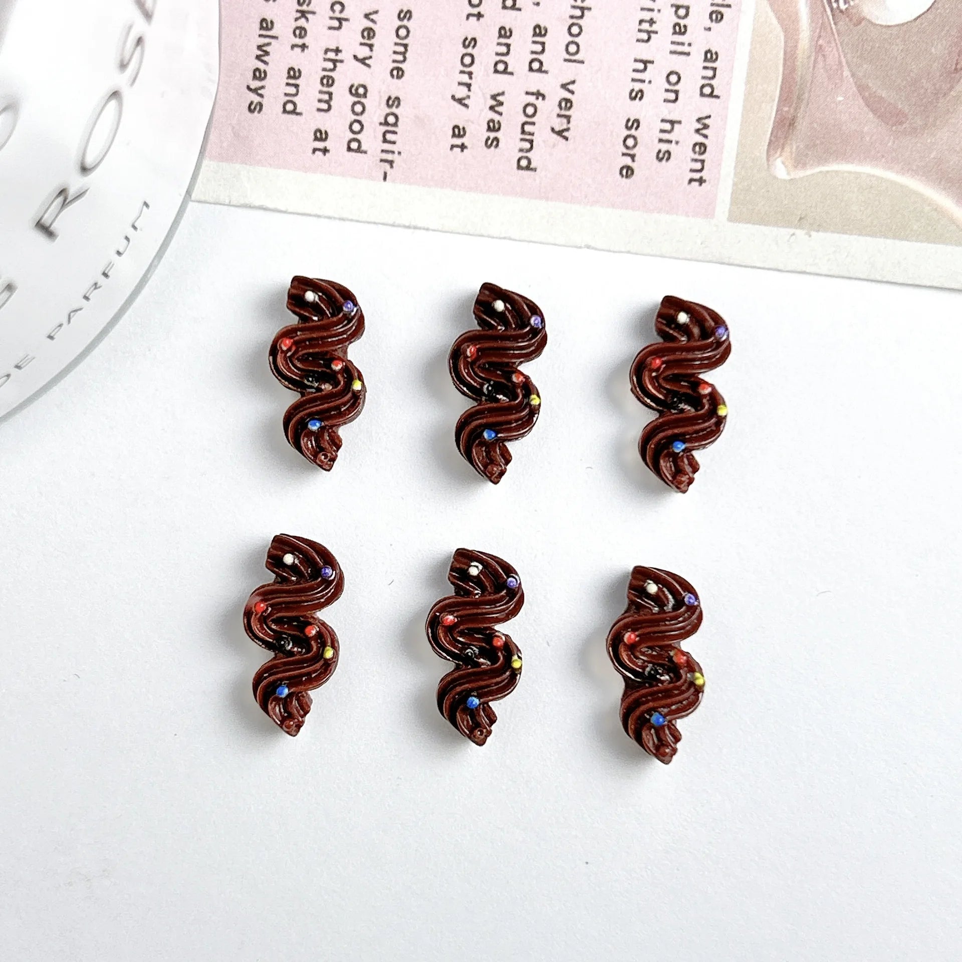10pc Mini multi-color Cream Strips Nail Art Charms Sweet Resin Nail Rhinestone Decorations Kawaii Accessories DIY Manicure Tools