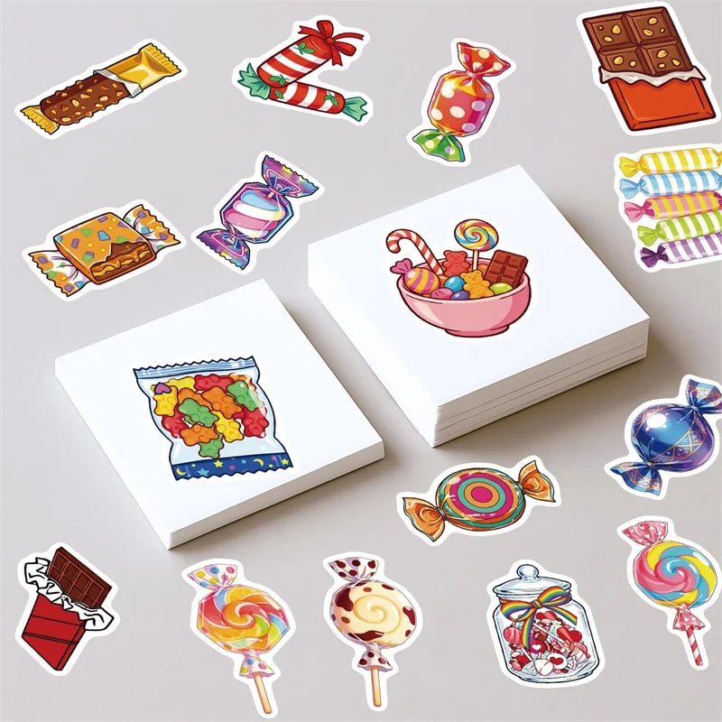 10/30/50PCS Cartoon Star Candy Sticky PVC Sticker Stationery DIY Colored Laptop Luggage Skateboard Decoration Scrapbooking