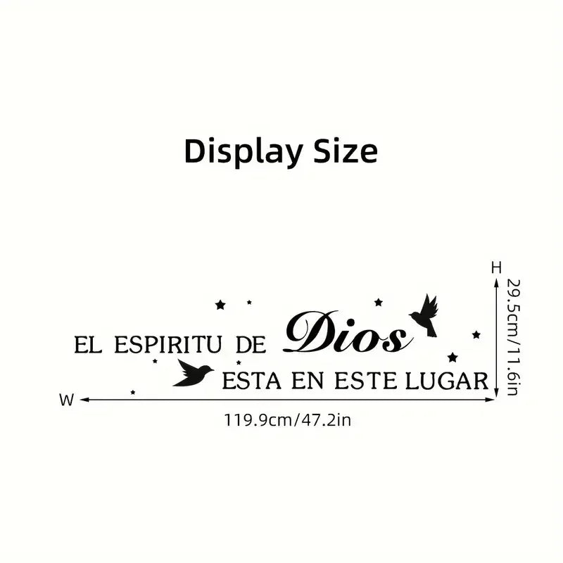 1pc Vinyl Wall Stickers, "The Spirit of God Is In This Place" Text Pattern Self-Adhesive Wall Decals, Home Decor Bedroom Entrywa