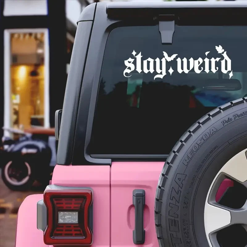 Car Stickers, Stay Weird, Spooky Decal, Goth Car Accessories, Spooky Car Accents, Bats Decal, Spooky Car & Laptop Sticker
