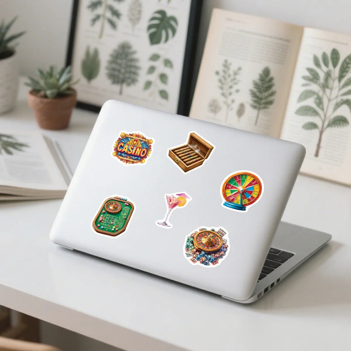 50/100 Pcs Cartoon Casino Props Colorful Doodle Stickers DIY Game for Laptop Phone Suitcase File Holder Removable Decals