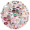 50PCS Funny Coffee Graffiti Stickers DIY Luggage Scooter Water Cup Computer Tablet Waterproof Stickers