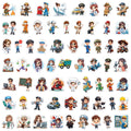 63/126PCS Multiple Career Cartoon Graffiti Stationery Stickers for Luggage Water Bottles Scooter Stickers