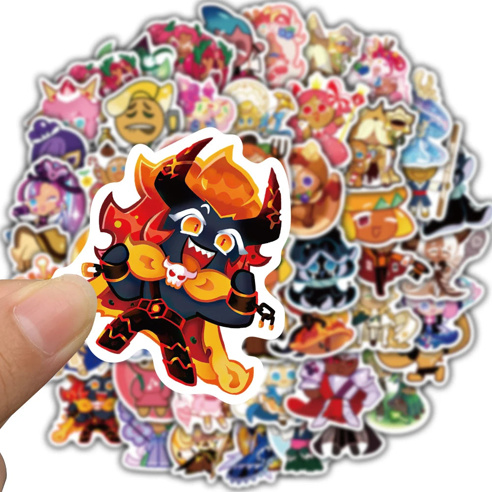 50PCS Cookie Run Kingdom Stickers Notebook Laptop Cartoon Phone Waterproof Aesthetic Phone Skateboard Cafe Decals Sticker