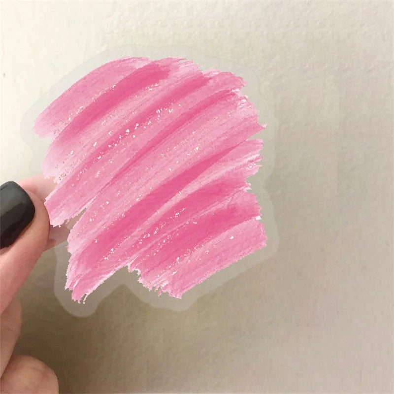 60PCS Watercolor Strip PET Sticky Sticker Aesthetic Tear Open DIY Decoration Scrapbooking School Stationery Supplies for Kids