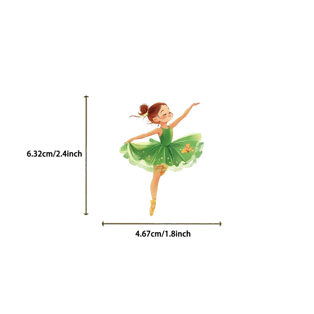 Variety Of 50PCS Transparent PET Cartoon Ballet Girl/Balloon Sticker Waterproof Decoration Guitar Notebook Stationary