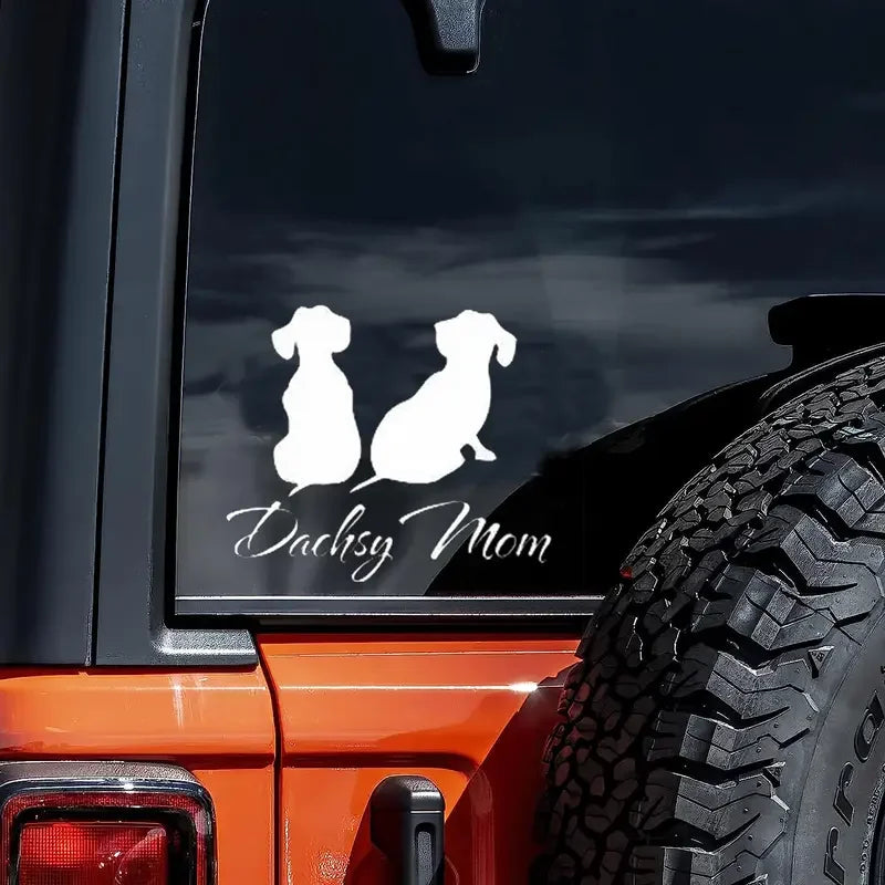 Dachsy Mom Funny Dog Dachshund Car Sticker For Laptop Water Bottle Car Truck Van SUV Motorcycle Vehicle Paint Window Wall Cup To