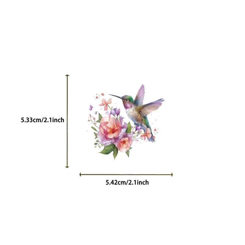 50PCS Cartoon Hummingbird PET Sticky Sticker Aesthetic Korean Stationery DIY Decoration Scrapbooking School Supplies for Kids