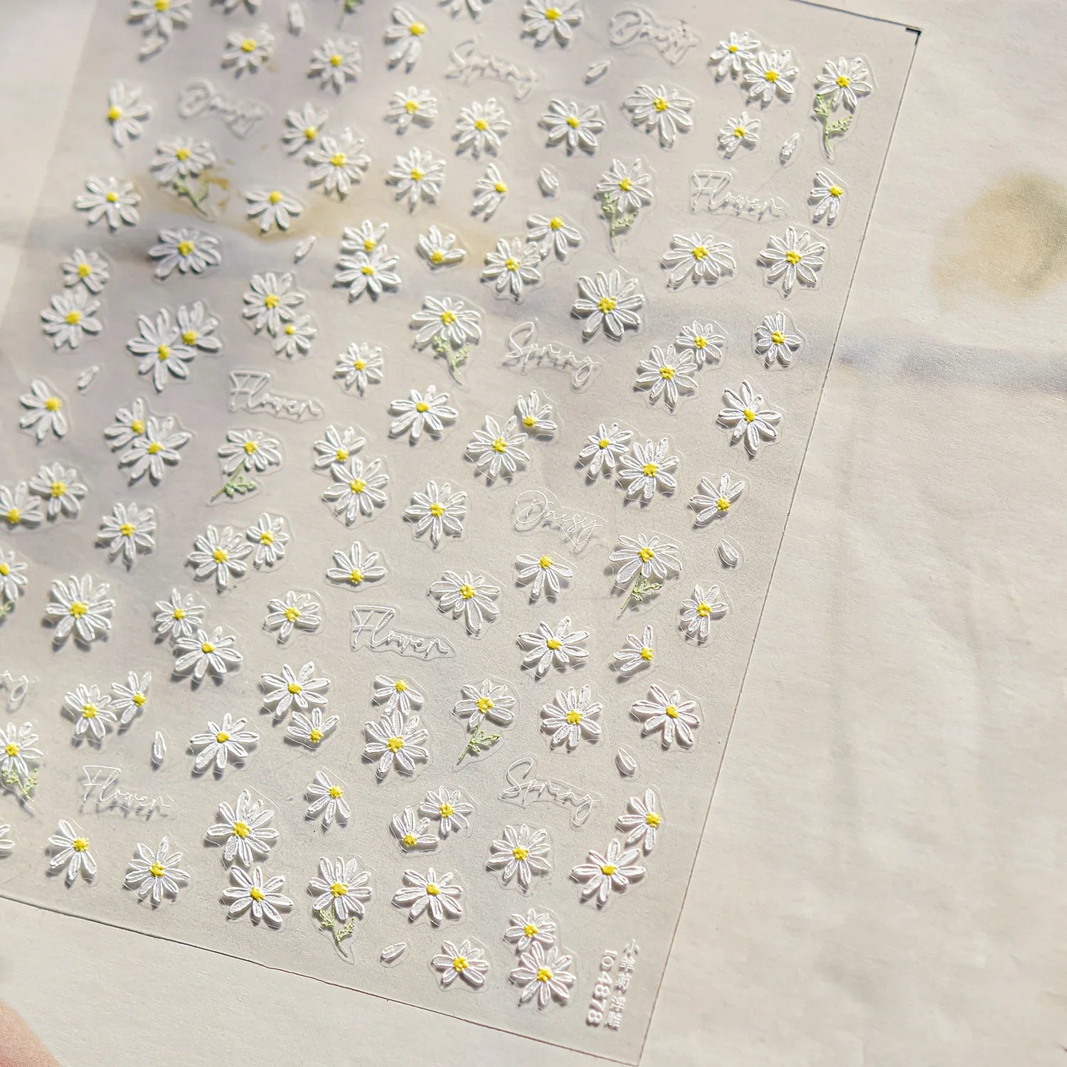 Gold Leaf White Flower Bouquet Floral Petal Tulip Bloom Charming Retro Metal Self Adhesive 5D Nail Art Sticker Manicure Decals