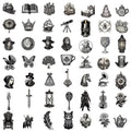 50/100PCS Black & White Medieval Style Graffiti Stickers Guitar Notebook Luggage DIY Waterproof Stickers
