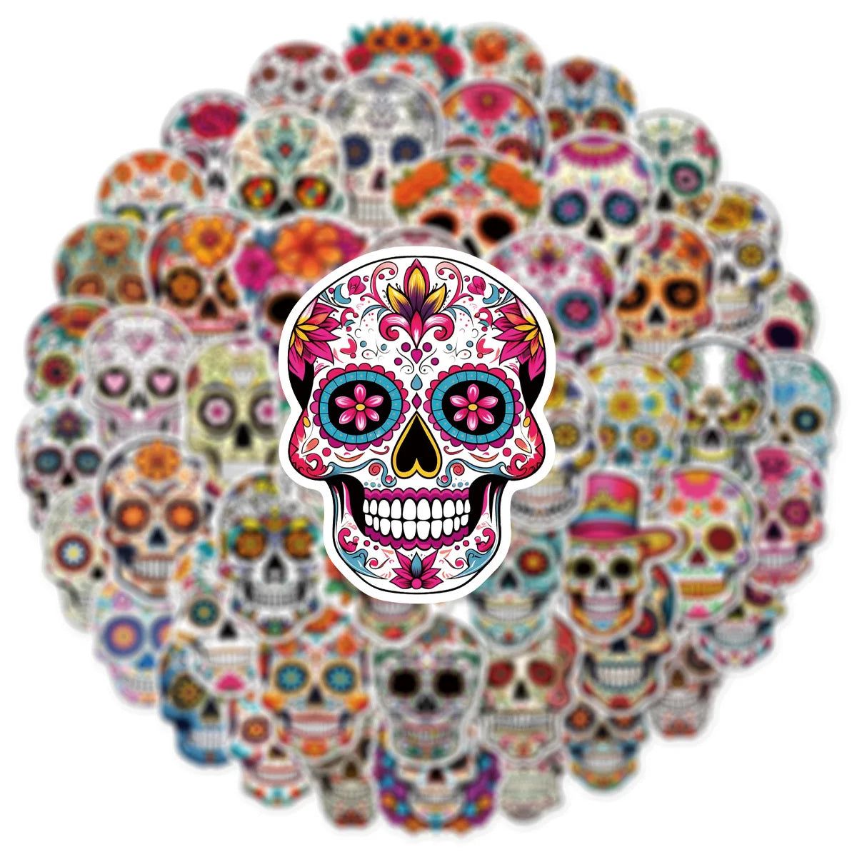 50/100PCS Skull Face Graffiti Stickers Travel Box Stickers Notebook Skateboarding Guitar Helmet Stickers