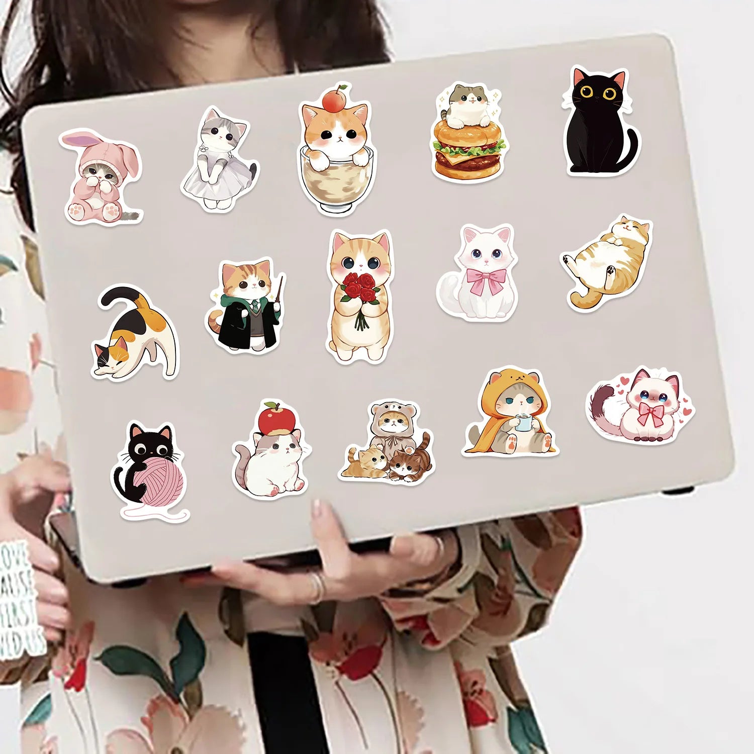 50PCS Cartoon Cute Cat Graffiti Stickers Decorative Luggage Notebook DIY Waterproof Stickers