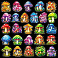 50 PCS Various Mushroom PET Stickers Creative Mushroom Theme Decorative Stickers Waterproof Retro Plant Mushroom Stickers