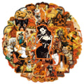 50PCS Retro Halloween Fun Graffiti Stickers Decorative Water Bottle Stationary Pumpkin Monster Waterproof Horror Stickers