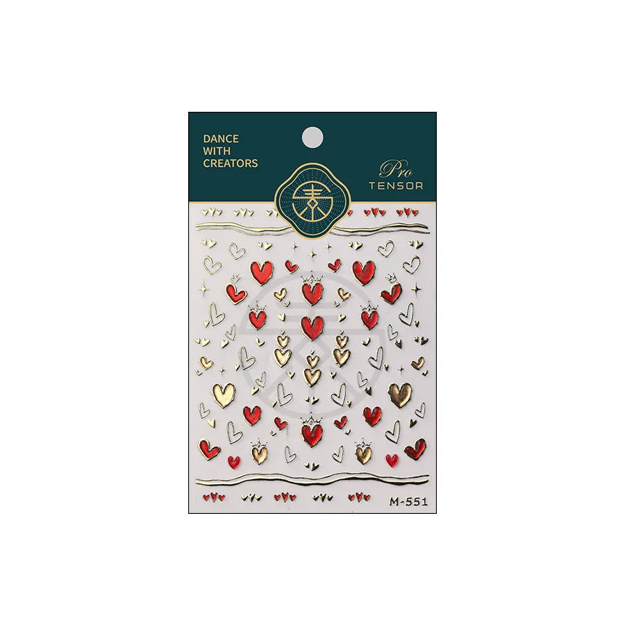 Totem Geometric Symbols Star Moon Nail Art Stickers 5D Gold-embossed Self Adhesive Nails Sticker Luxury Red Gemstone Nail Decals