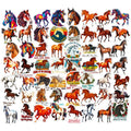 56PCS Colorful Horse Motivational Stickers Office Supplies Gift Box Helmet DIY Decoe Art Decals Sticker