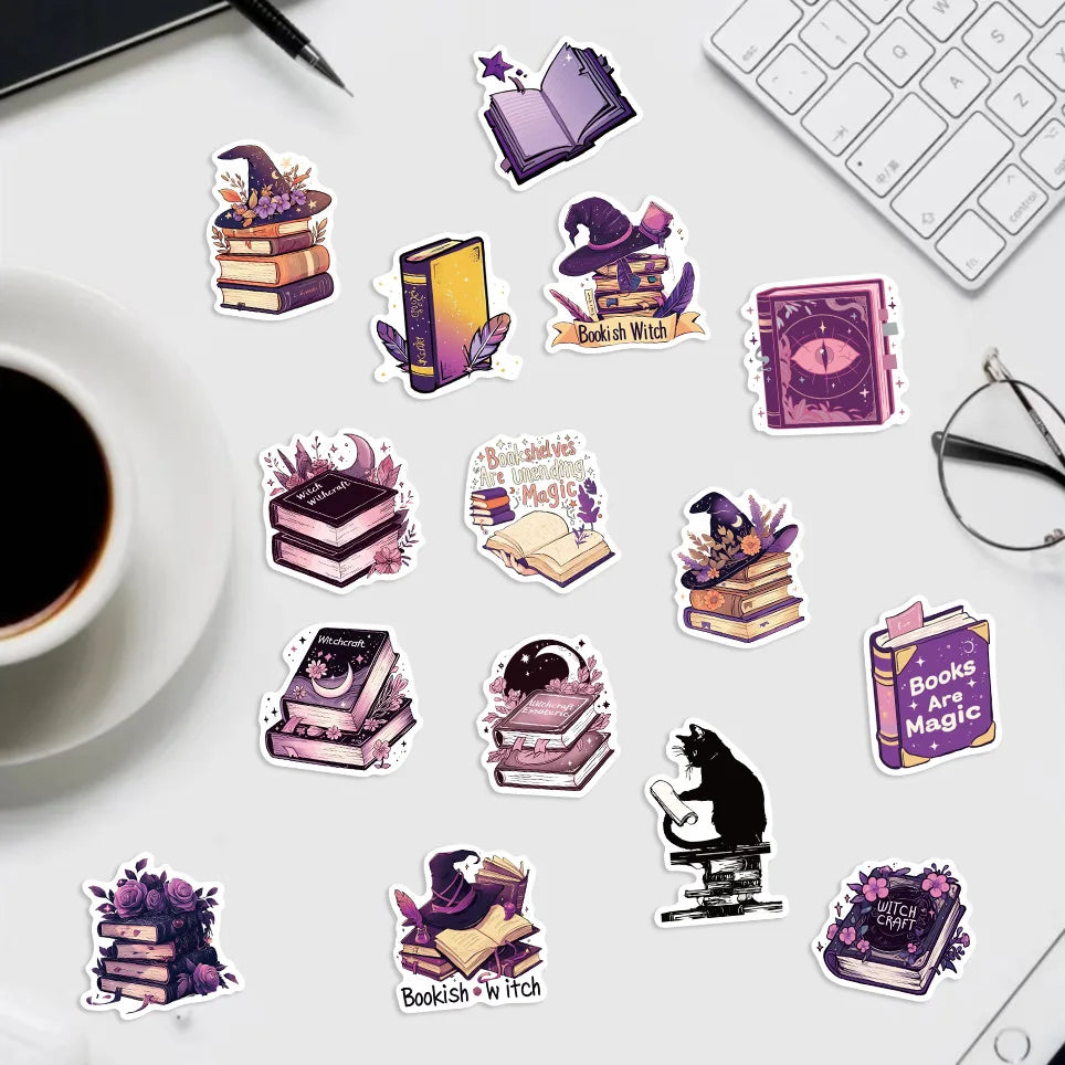 50PCS Purple Bookish Sticker Pack Bookish Stickers for Notebook Luggage Skateboard Decoration Graffiti Decals Cool Sticker