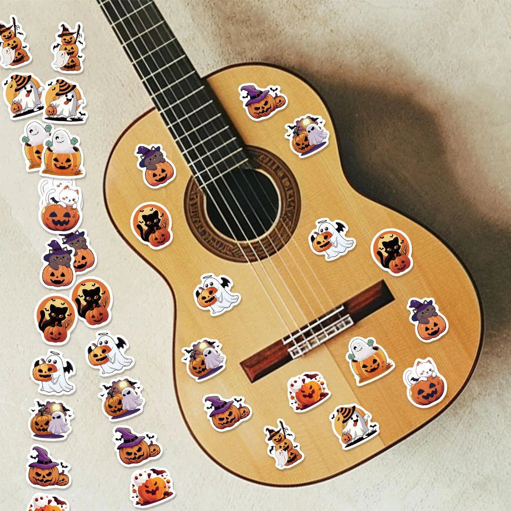 500PCS Halloween Pumpkin Ghost Cute Decoration Small Pattern Roll DIY Luggage Water Cup Handmade Scrap Book Stickers