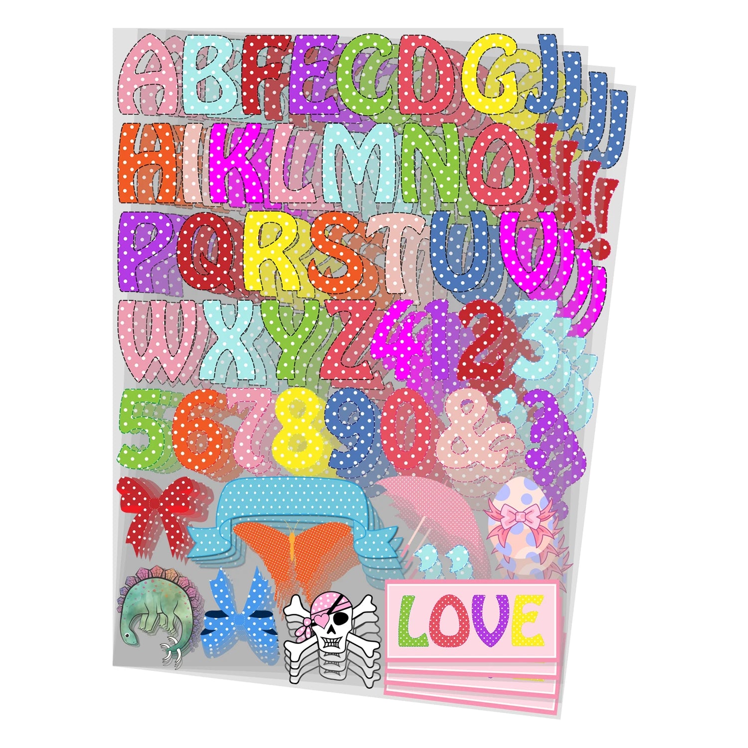 4 Sets of 1.5 Inch Flower Alphabet Series DIY Alphabet Theme Iron-On Decals, Watercolor Theme Heat Transfer DIY for Clothing